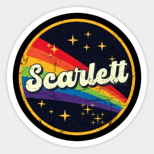 Scarlett // Rainbow In Space Vintage Grunge-Style Sticker